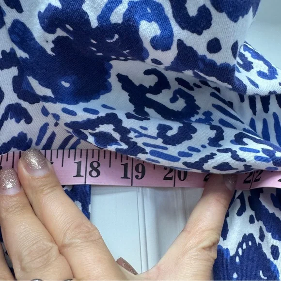 Lilly Pulitzer Ocean Ridge Dress  "Tons of Fun" Elephant Print Blue and White - Picture 11 of 14